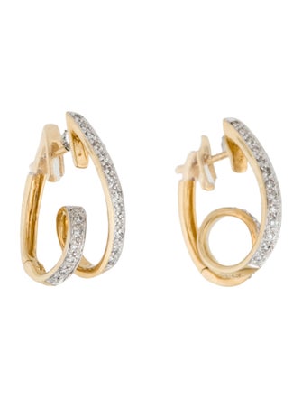 Earrings 14K Diamond Twist Hoop Earrings