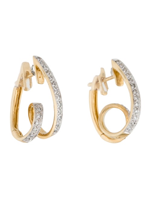 Earrings 14K Diamond Twist Hoop Earrings