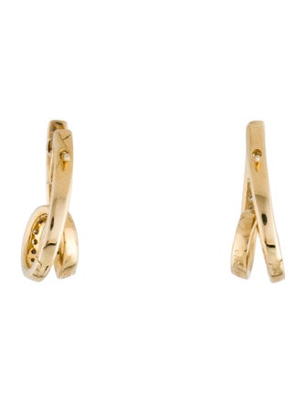 Earrings 14K Diamond Twist Hoop Earrings