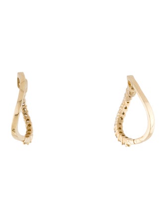 Earrings 14K Diamond Curved Hoop Earrings