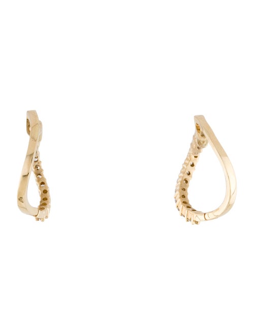 Earrings 14K Diamond Curved Hoop Earrings