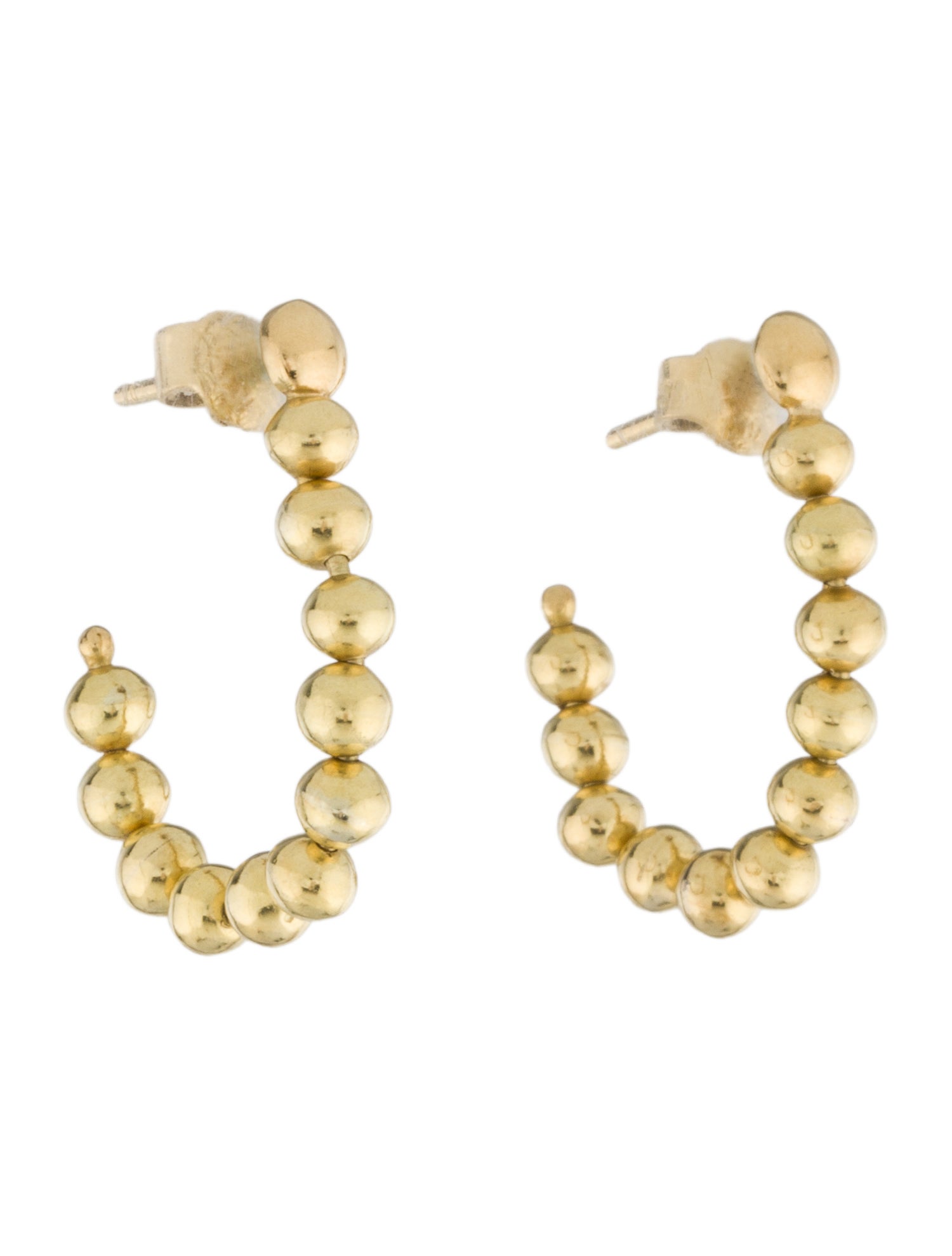 Earrings 18K Beaded Hoop