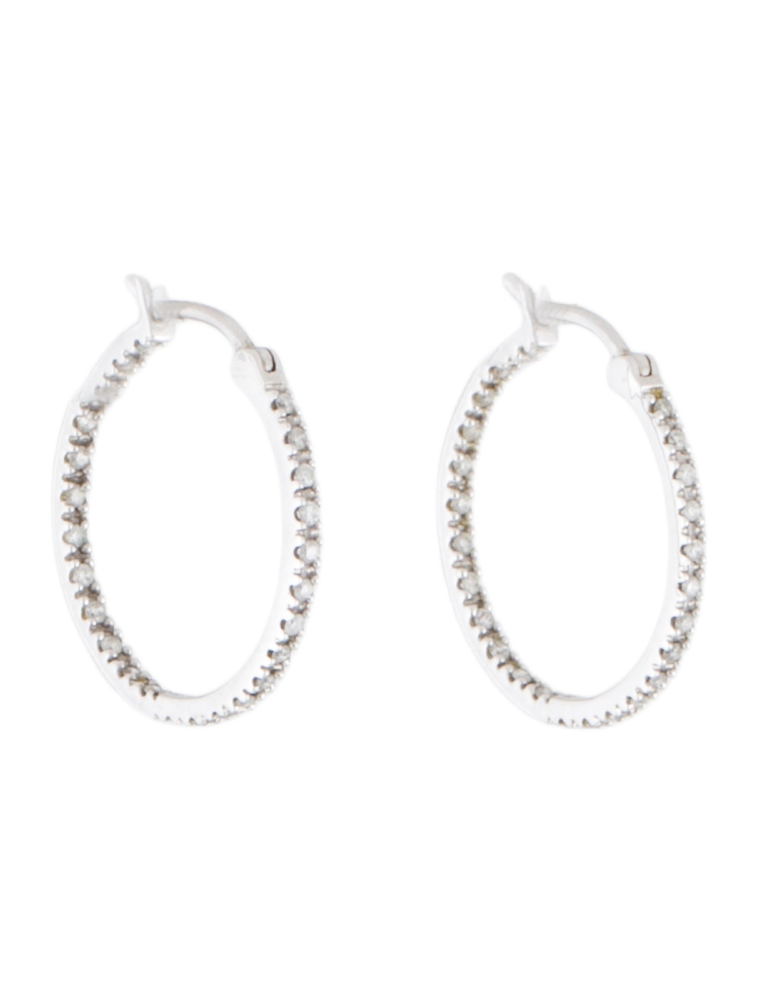 Earrings 14K Diamond Inside/Outside Hoop