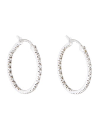 Earrings 14K Diamond Inside/Outside Hoop Earrings