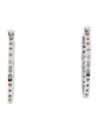 Earrings 14K Diamond Inside/Outside Hoop Earrings