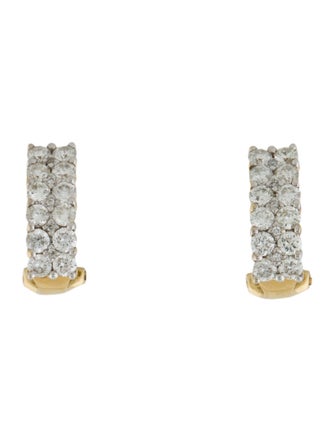 Earrings 14K 1.71ctw Diamond Huggie Clip-On Earrings