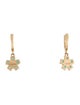 Earrings 14K Emerald & Diamond Flower Drop Earrings