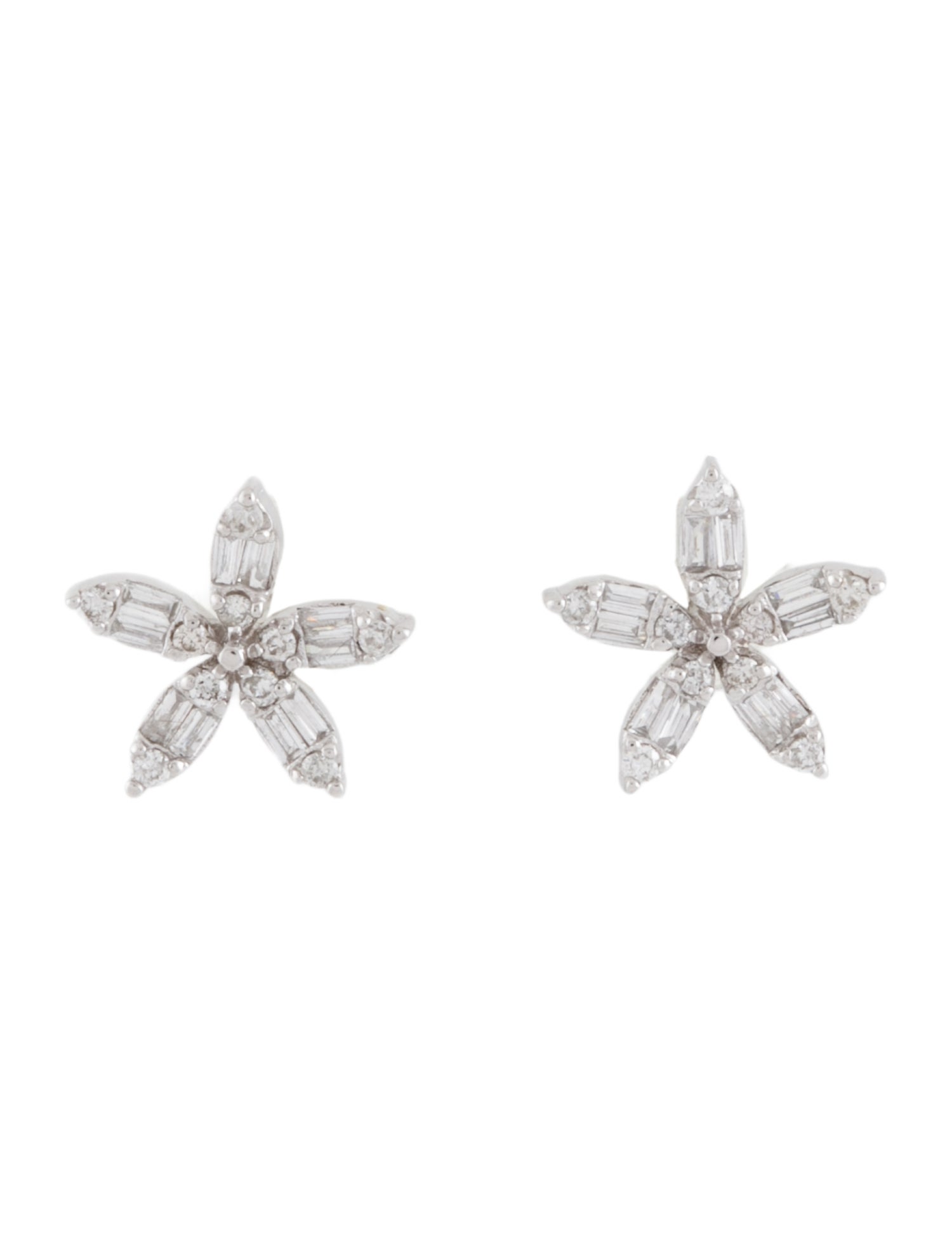 Earrings 18K Diamond Flower Stud