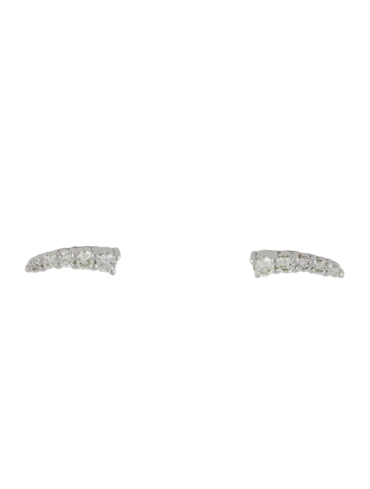 Earrings 14K Diamond Row Stud