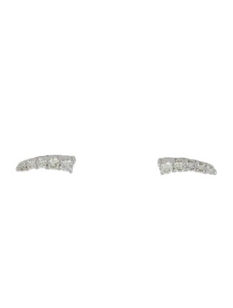Earrings 14K Diamond Row Stud Earrings