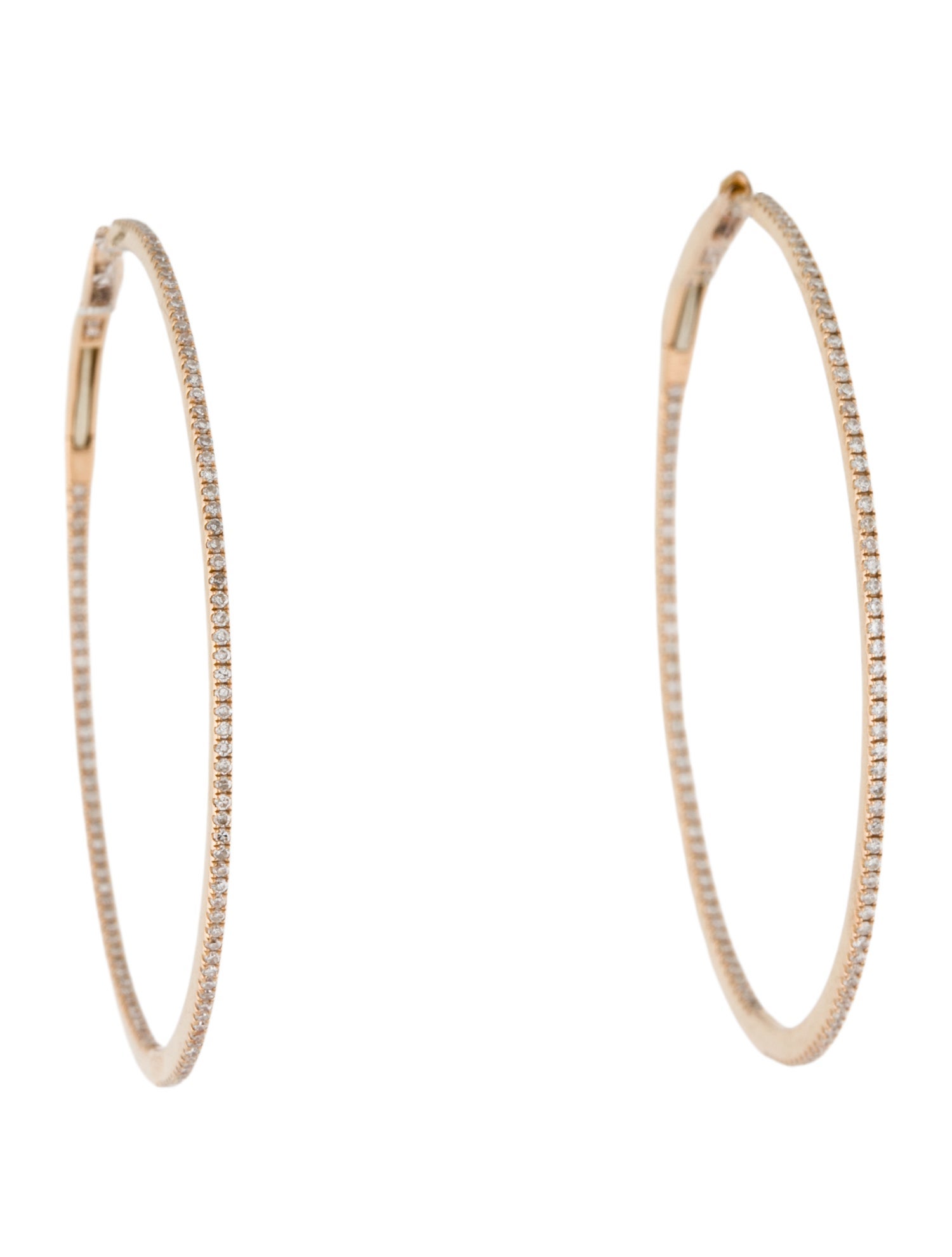 Earrings 18K Diamond Inside-Out Hoop