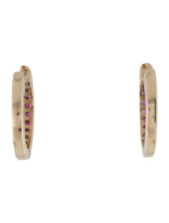 Earrings 14K Ruby Huggie Earrings