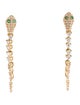 Earrings 14K Emerald & Diamond Snake Drop Earrings