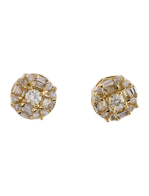 Earrings 14K Diamond Cluster stud Earrings