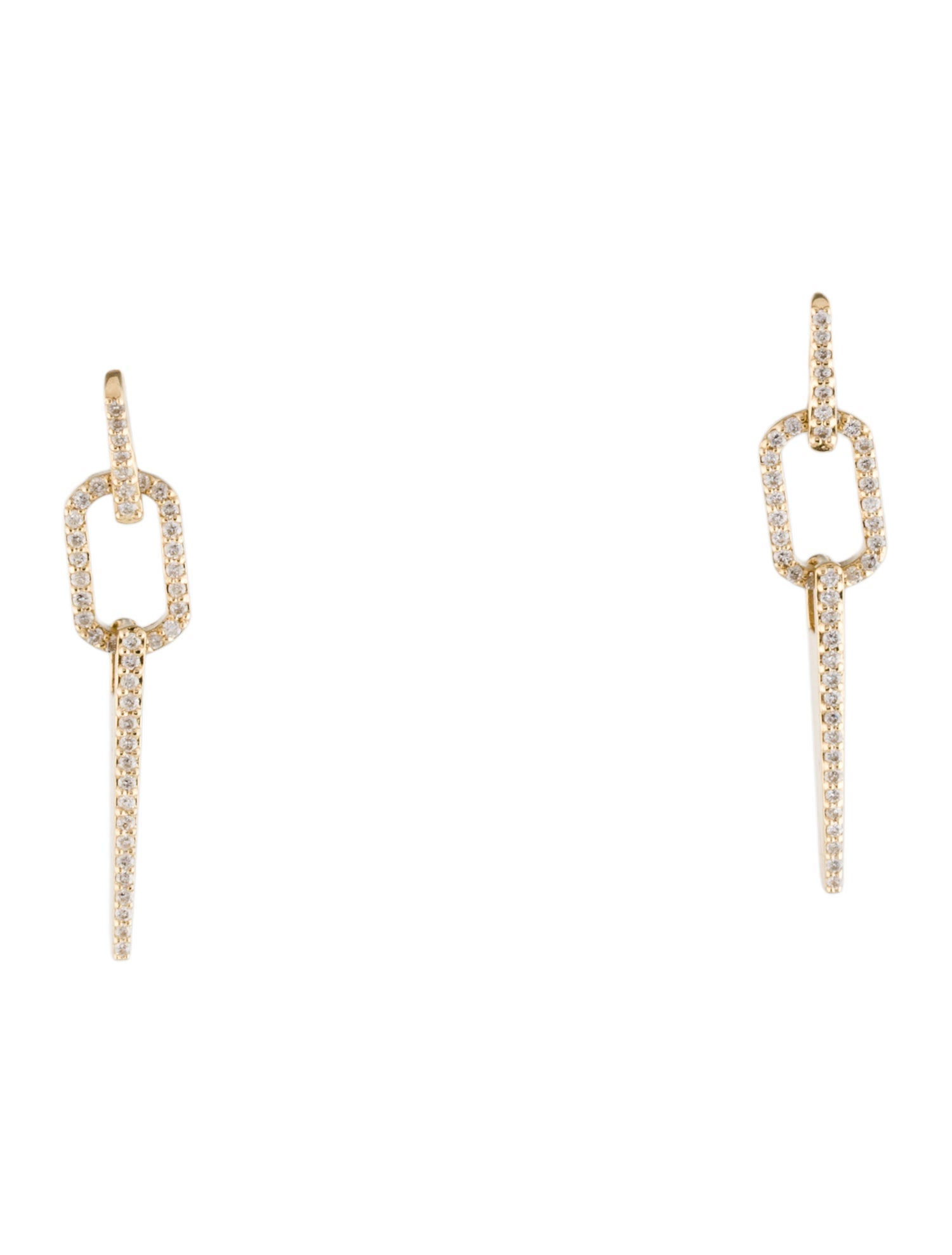 Earrings 14K Diamond Link Drop
