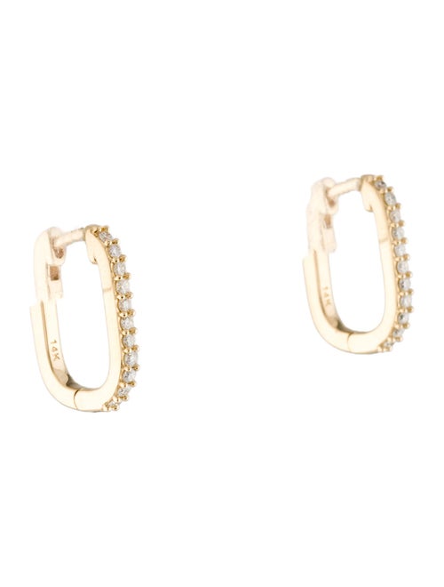 Earrings 14K Diamond Small U Hoop Earrings
