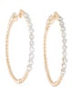 Earrings 14K Diamond Bead Hoop Earrings