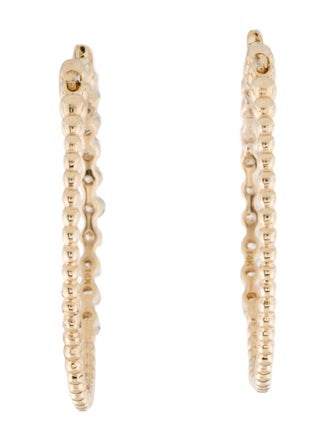 Earrings 14K Diamond Bead Hoop Earrings