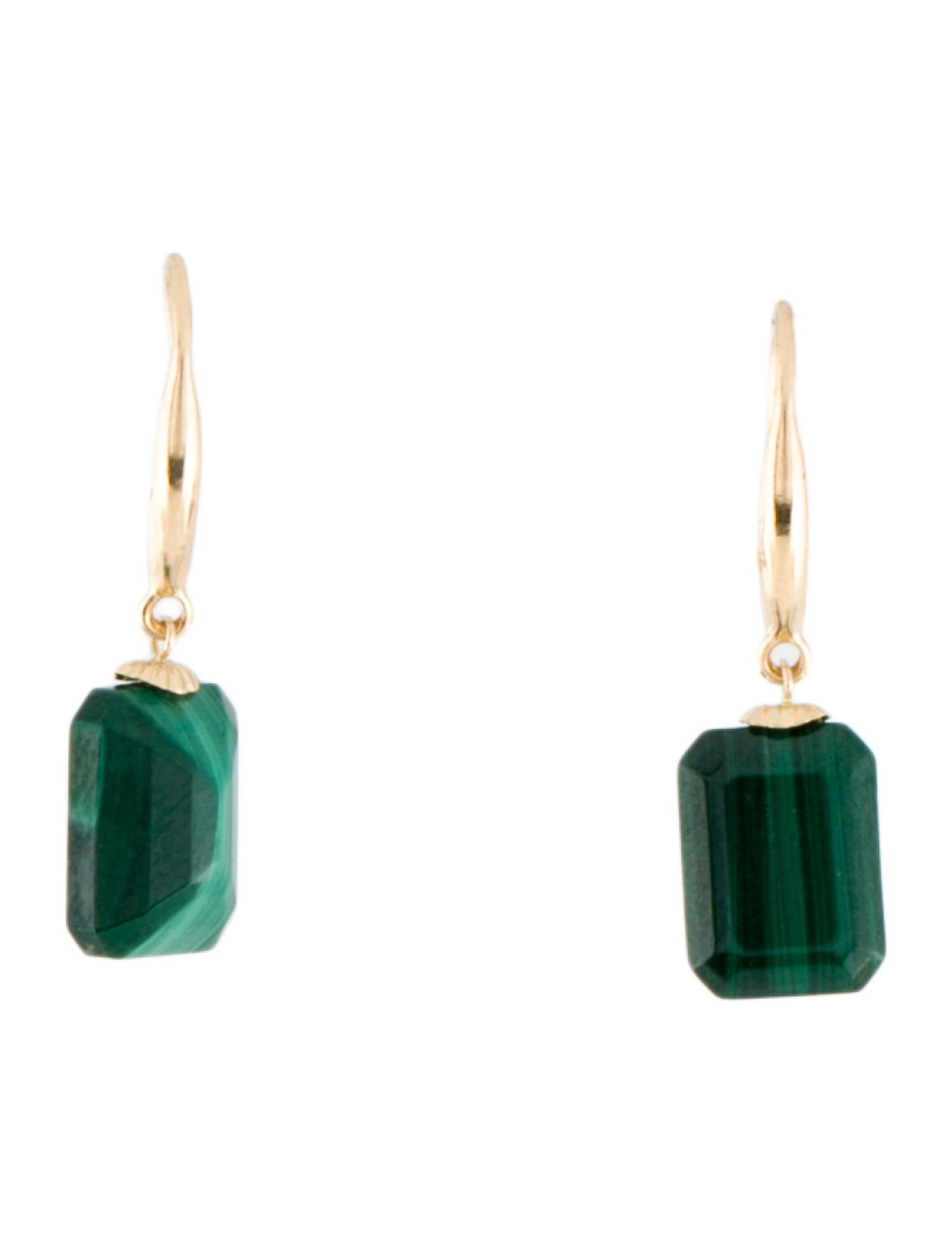Earrings 18K Malachite Drop Earrings