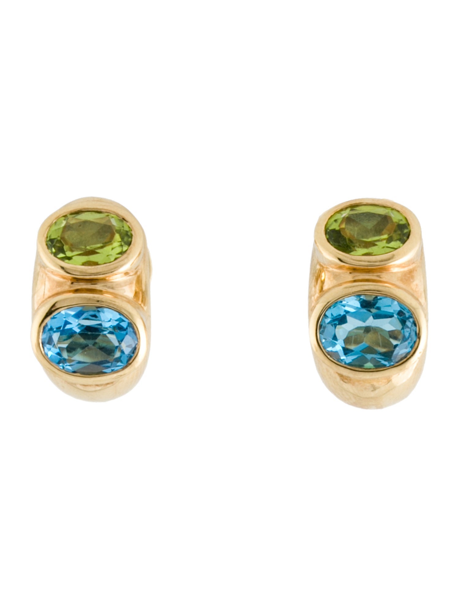 Earrings 18K Topaz & Peridot Stud