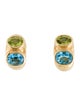 Earrings 18K Topaz & Peridot Stud Earrings