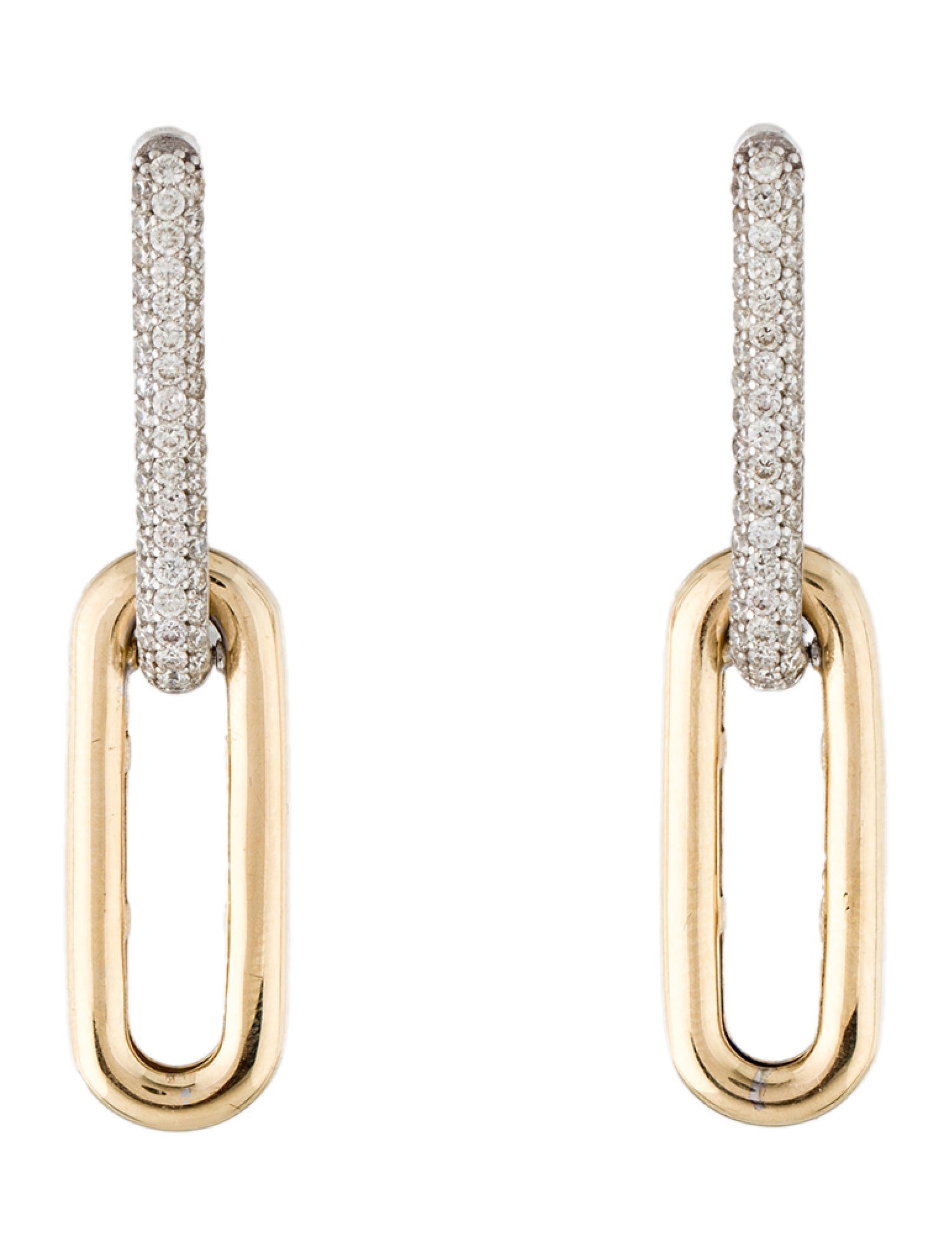 Earrings 14K 1.04ctw Diamond Link Drop