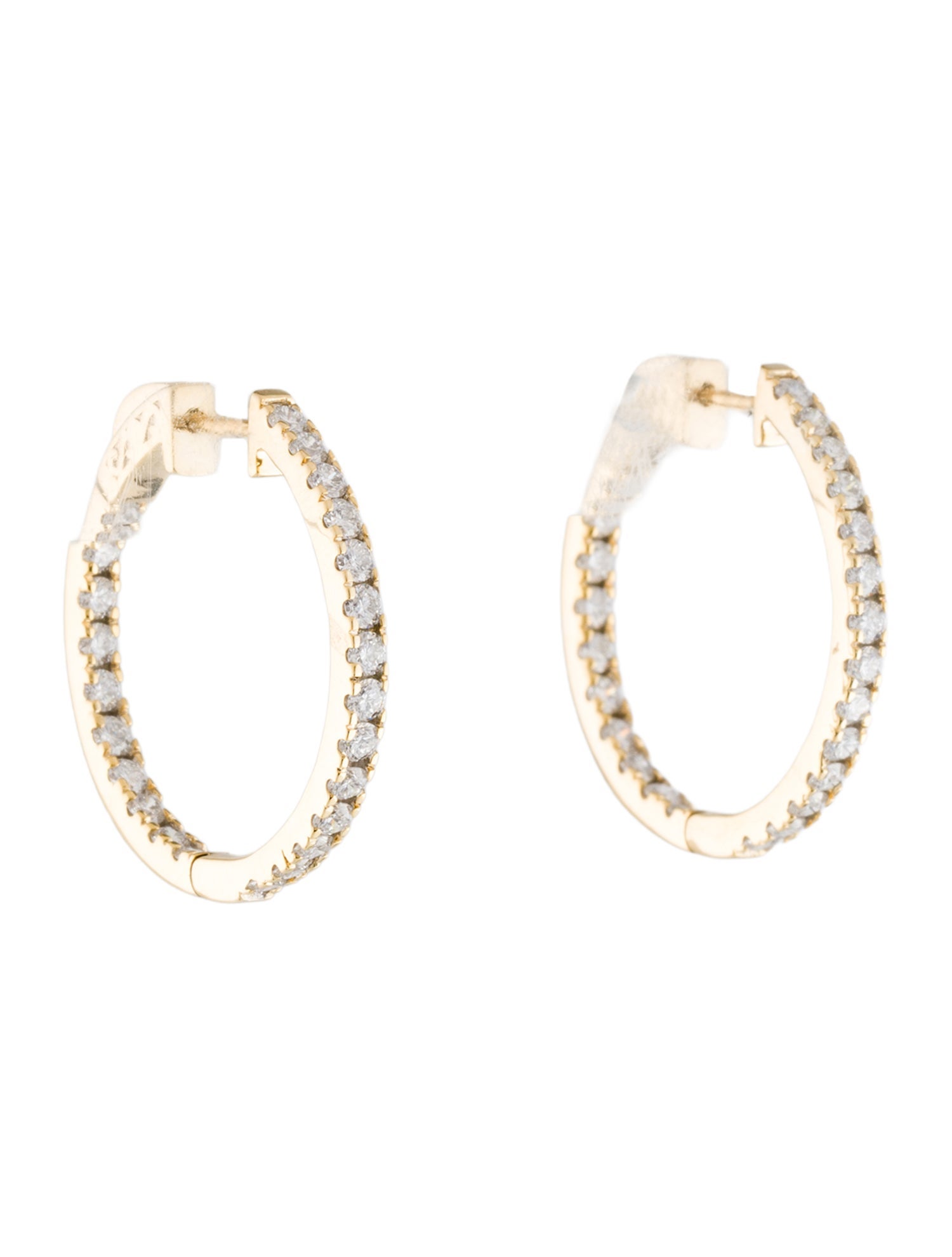 Earrings 14K Diamond Inside-Out Hoop Earrings