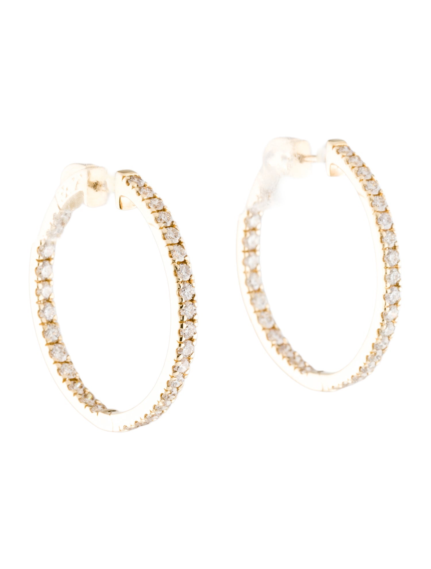 Earrings 14K 3.00ctw Diamond Inside-Out Hoop Earrings