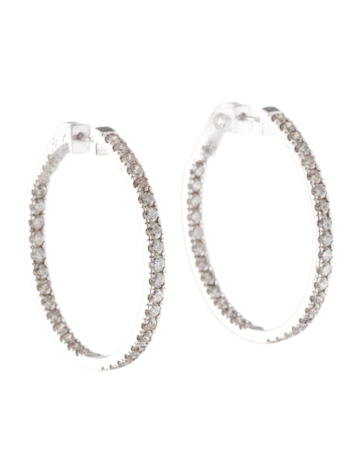 Earrings 14K 5.00ctw Diamond Inside-Out Hoop Earrings