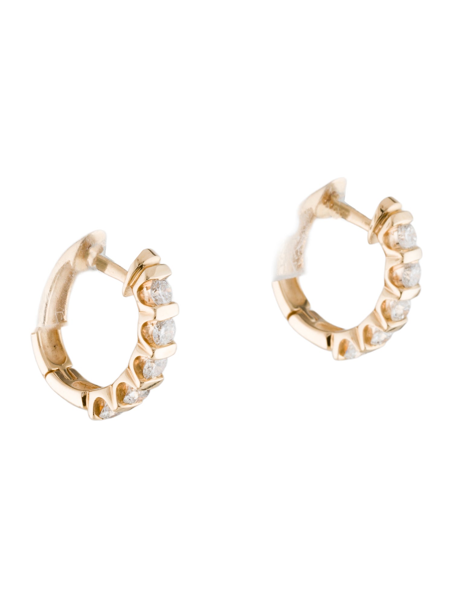 Earrings 14K 1.00ctw Diamond Hoop Earrings