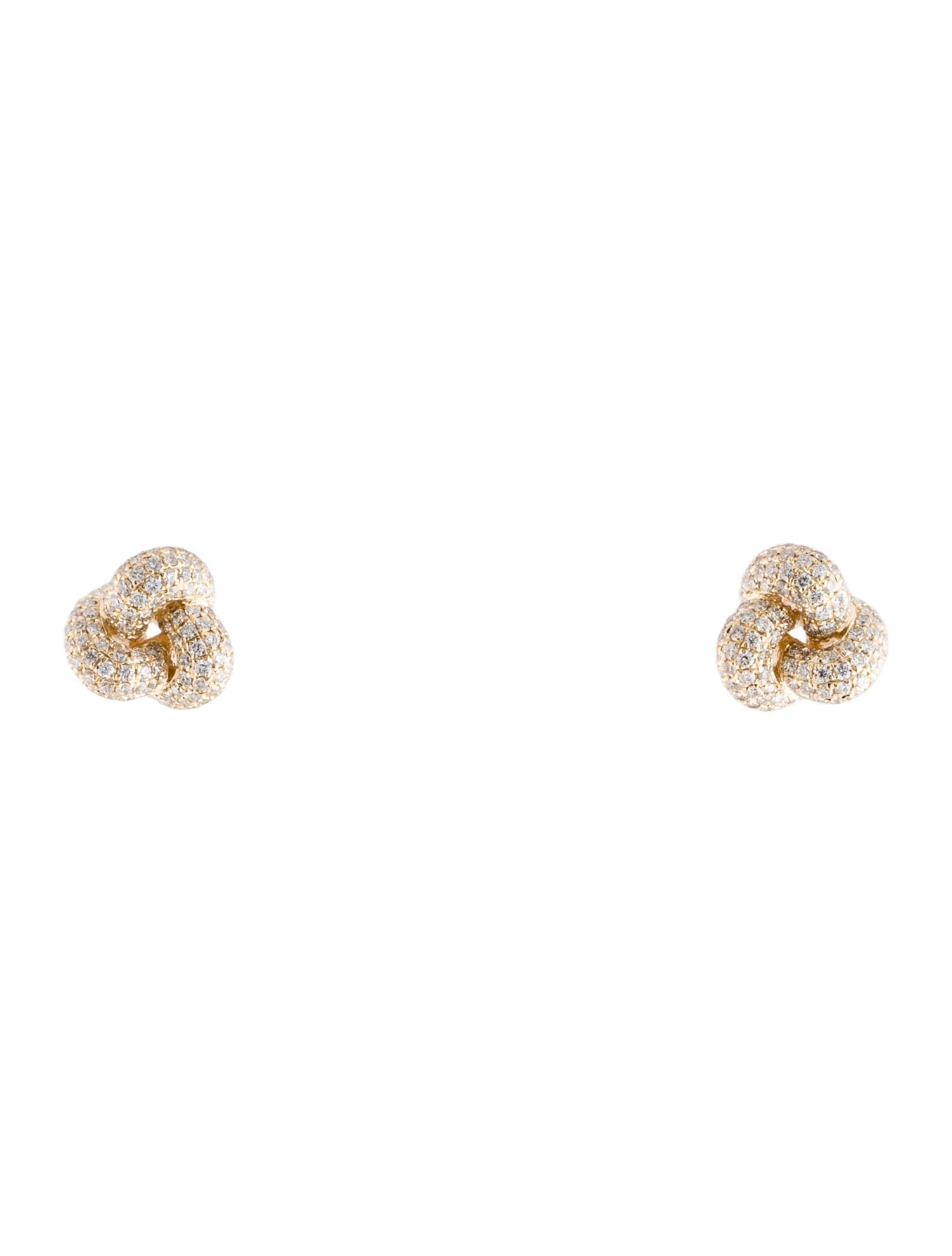 Earrings 14K 1.00ctw Diamond Knot Stud