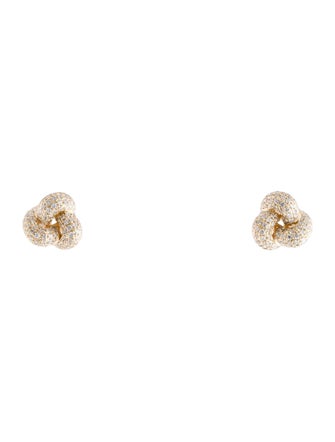 Earrings 14K 1.00ctw Diamond Knot Stud Earrings