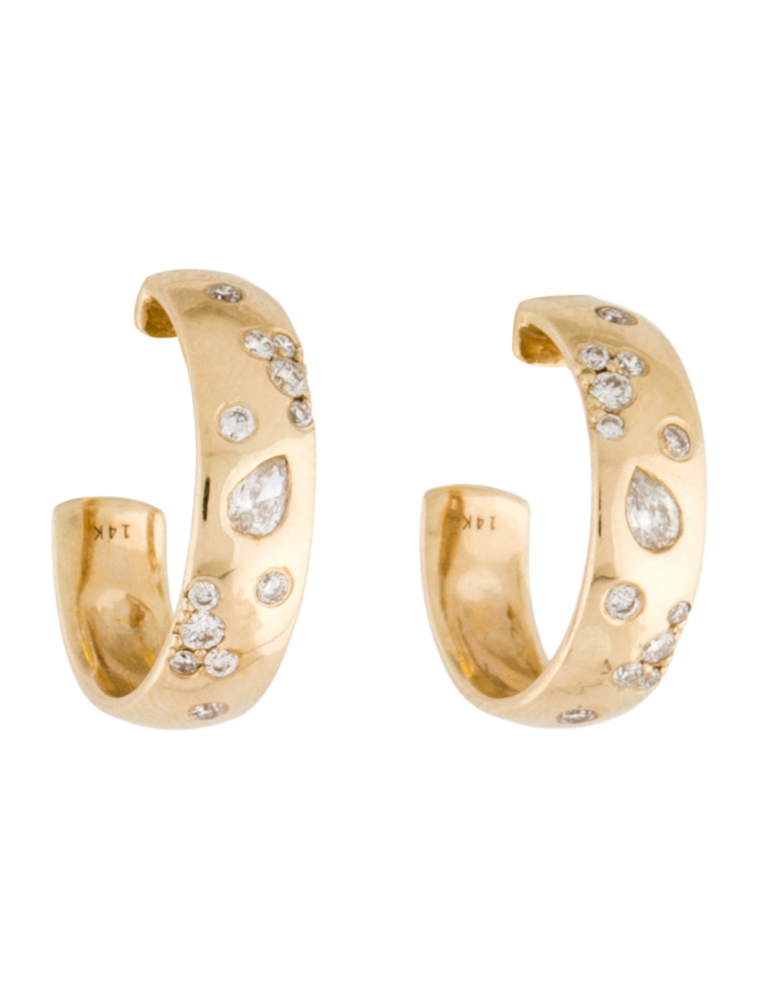 Earrings 14K Diamond Hoop