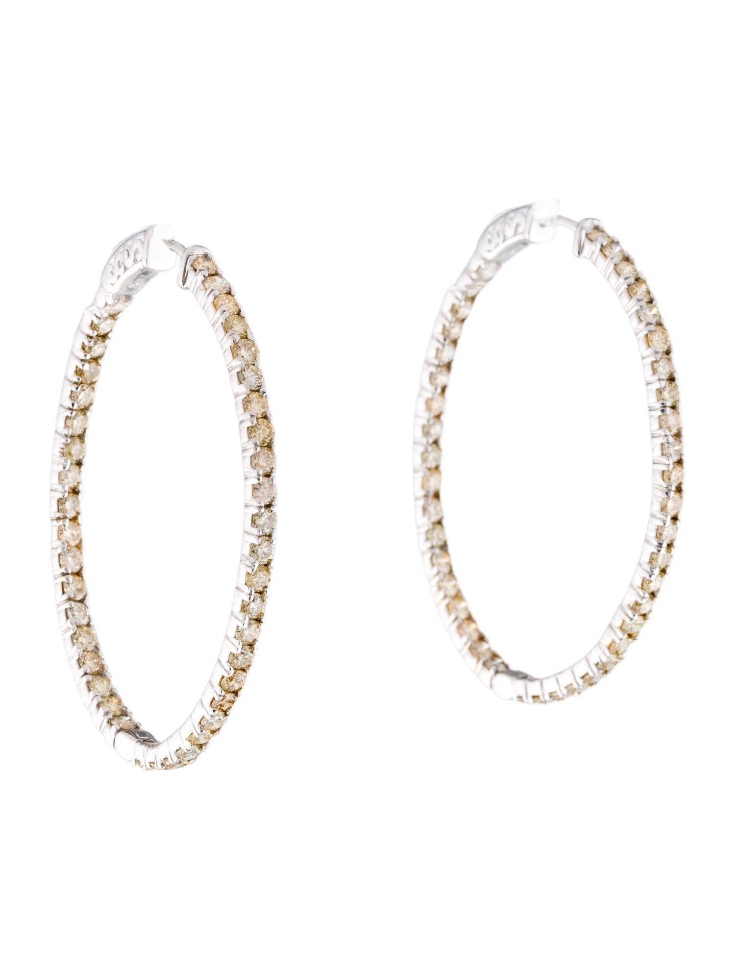 Earrings 14K 3.44ctw Diamond Inside Out Hoop