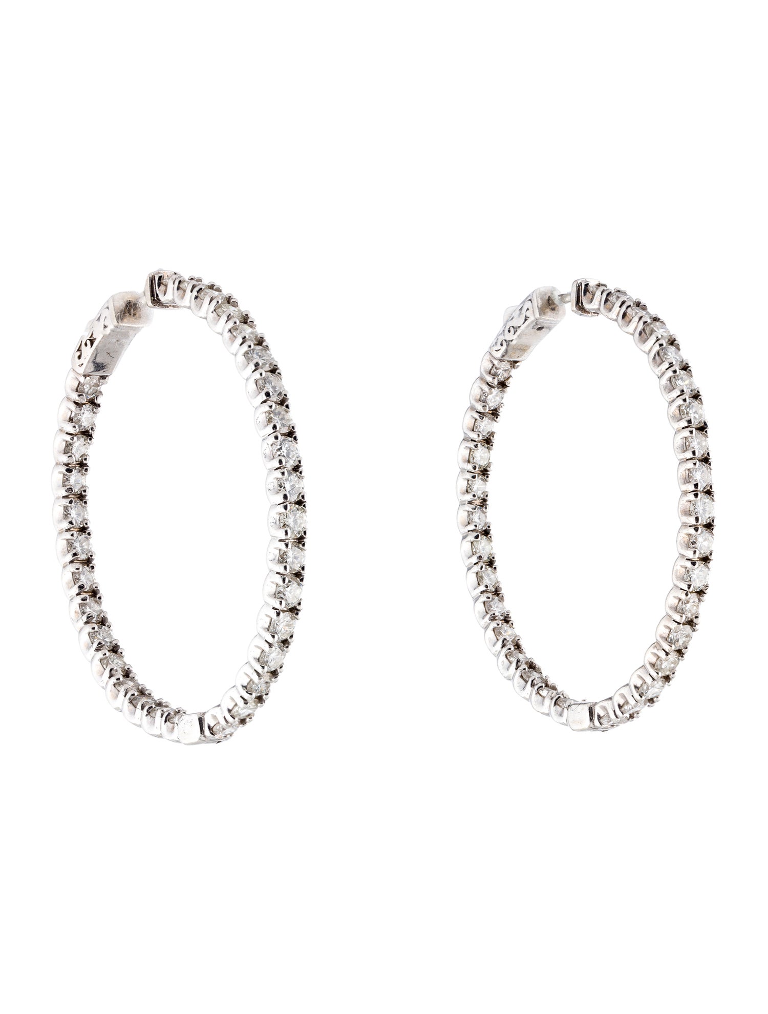 Earrings 14K 6.30ctw Diamond Inside-Out Hoop Earrings