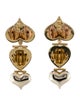 Earrings 18K Tri-Color Heart Drop Earrings