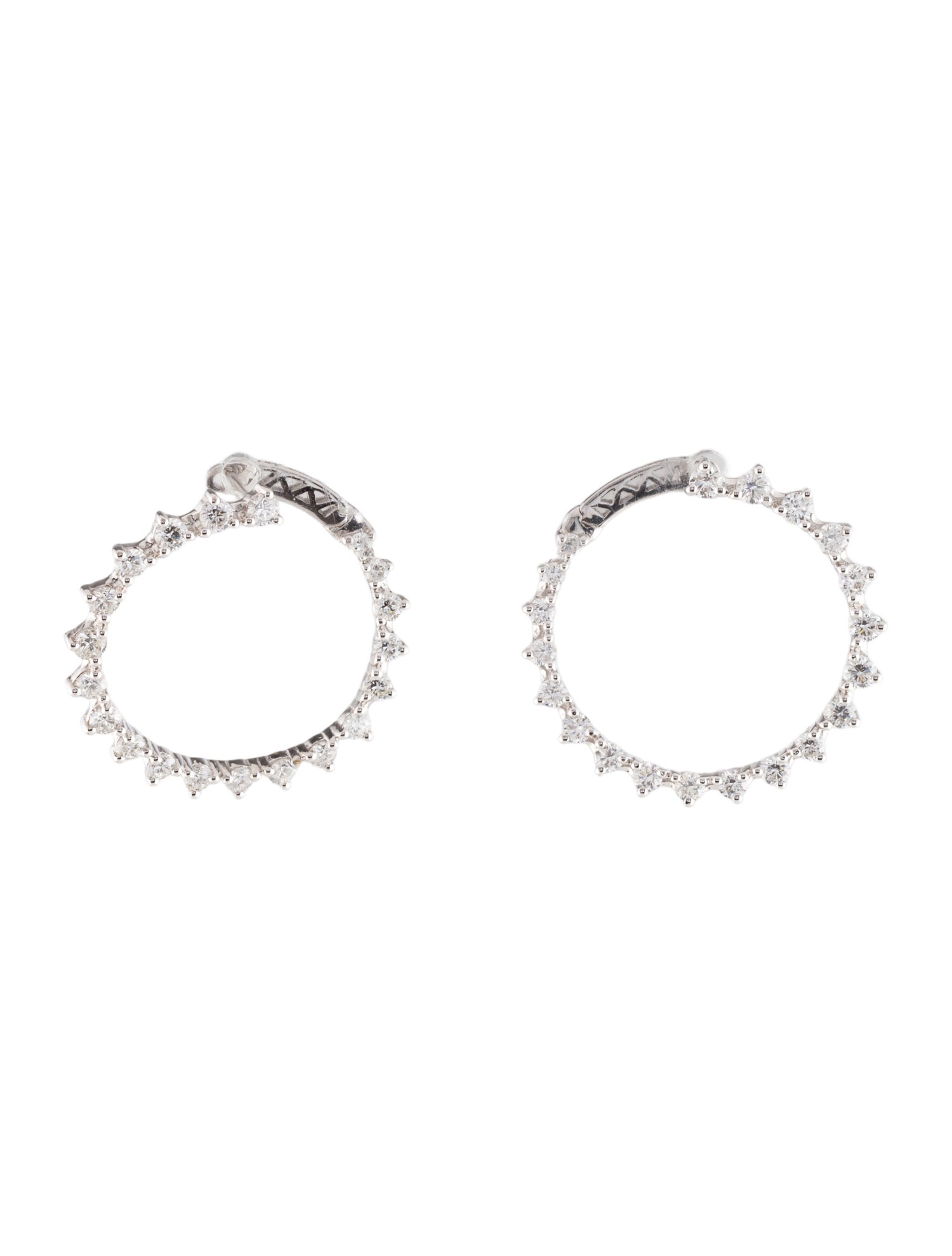 Earrings 14K 1.50ctw Diamond Hoop Earrings