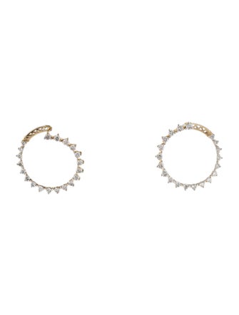 Earrings 14K 1.50ctw Diamond Hoop Earrings