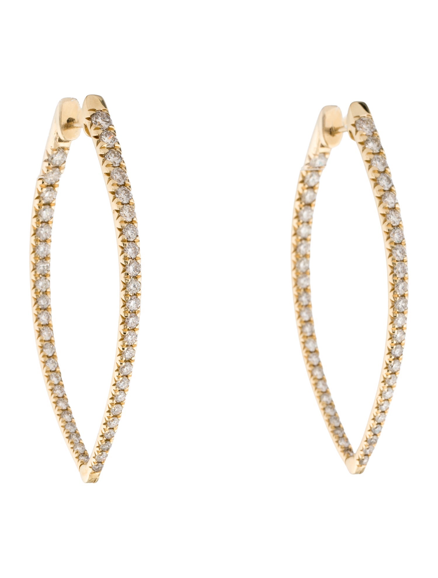 Earrings 14K 3.00ctw Diamond Hoop