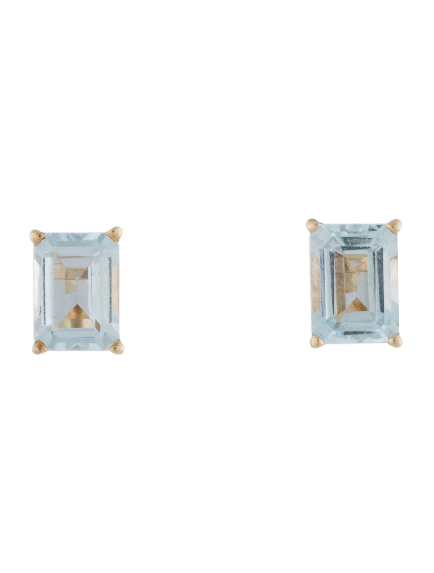 Earrings 14K 1.78ctw Aquamarine Stud
