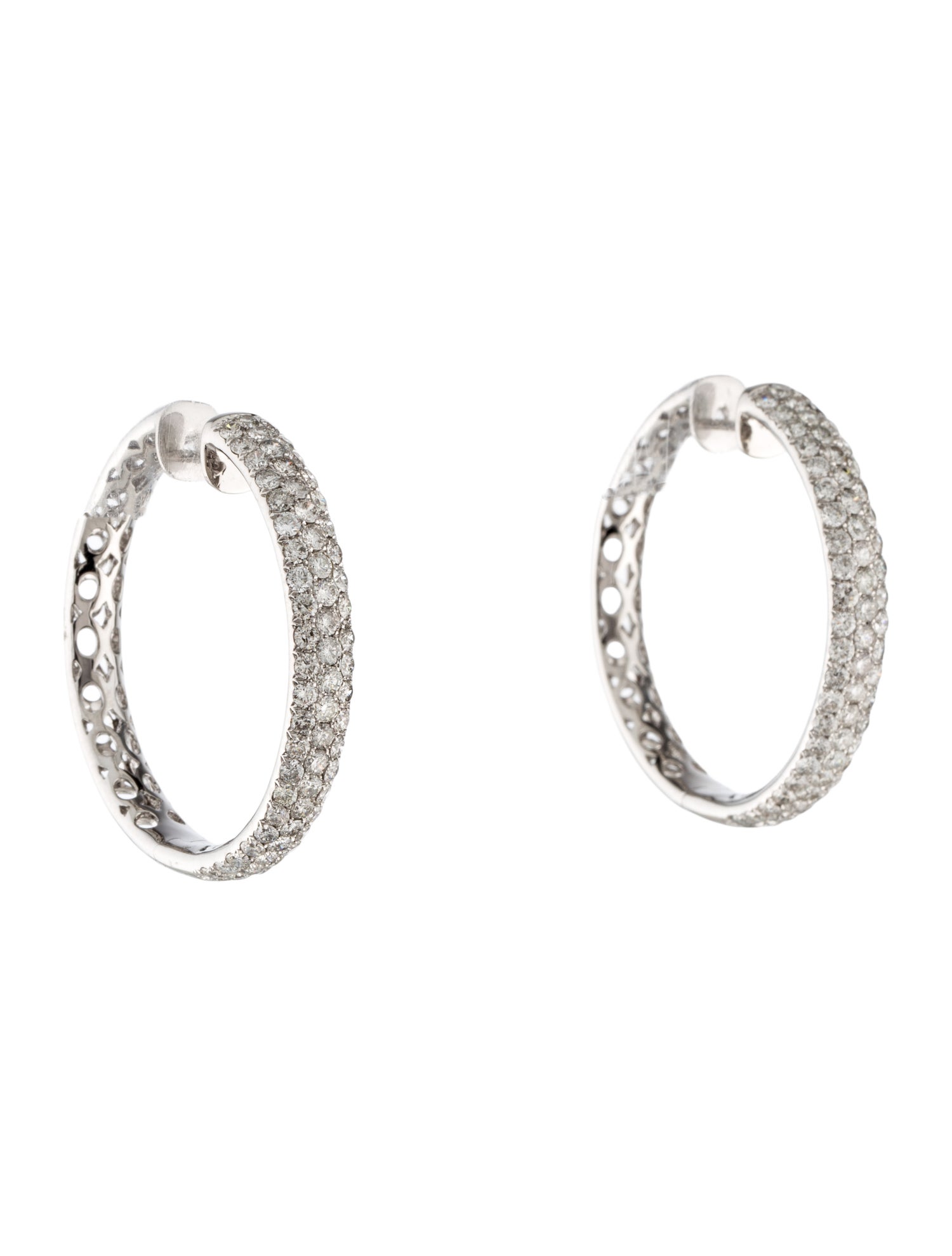 Earrings 14K 4.25ctw Diamond Hoop