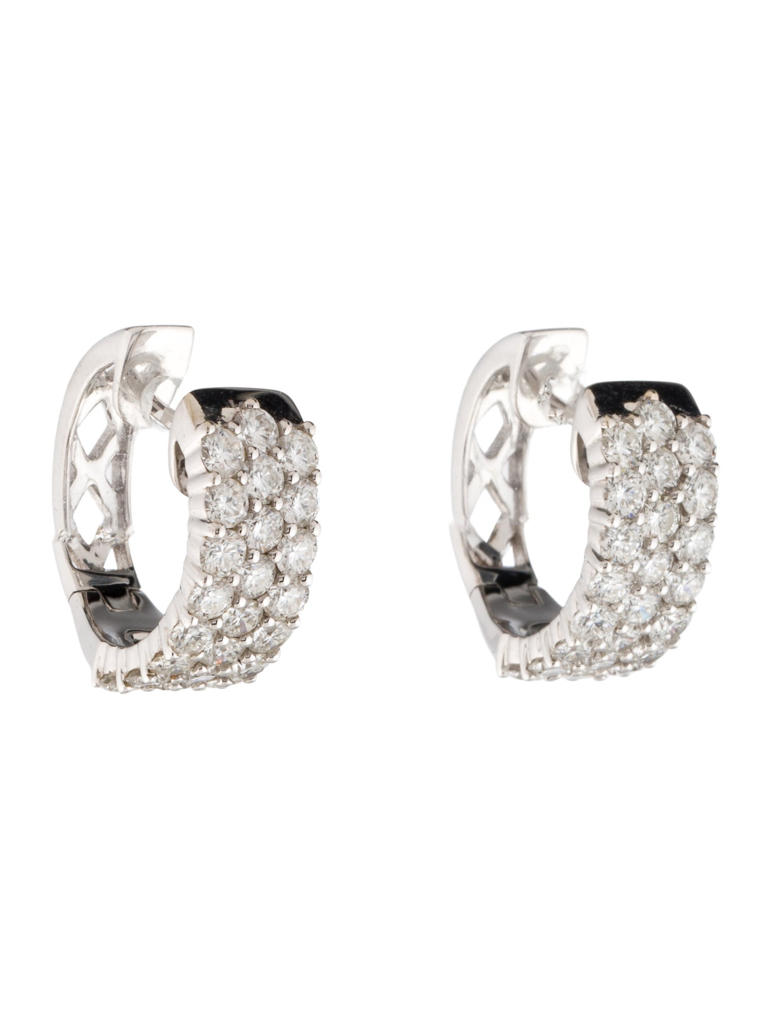 Earrings 14K 3.00ctw Diamond Hoop