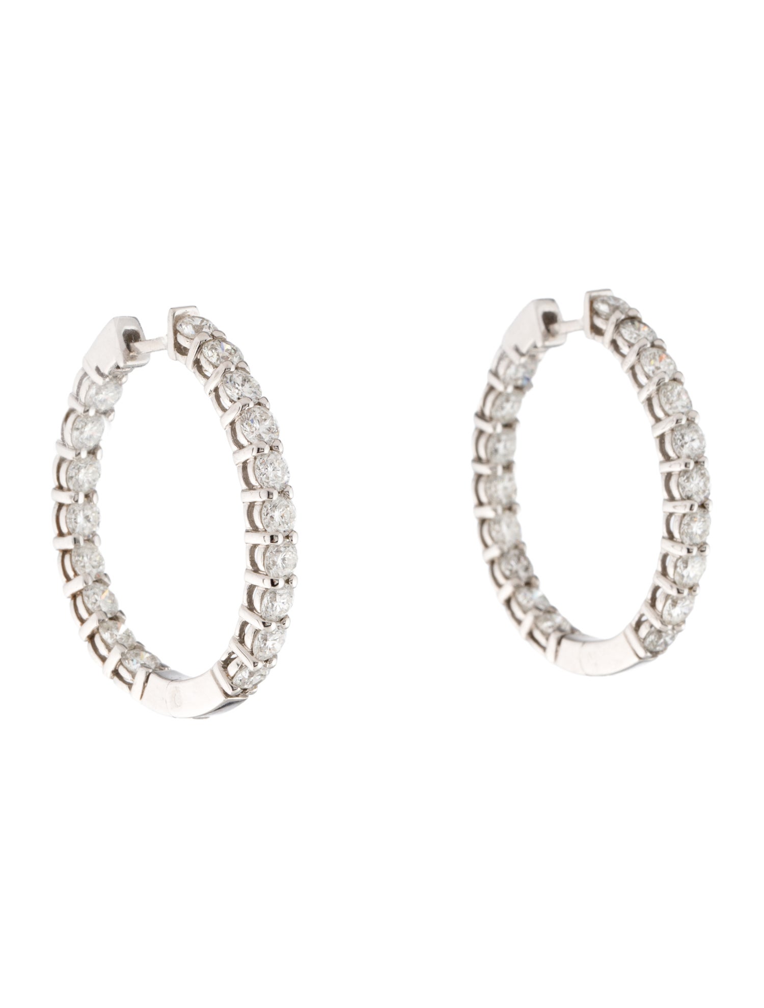 Earrings 14K 5.00ctw Diamond Inside-Out Hoop Earrings