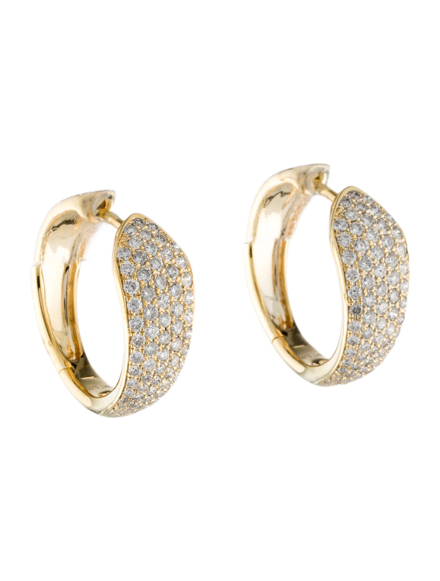 Earrings 14K 1.65ctw Diamond Hoop