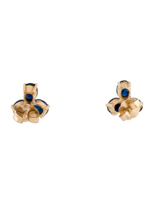 Earrings 14K Sapphire Cluster Stud Earrings