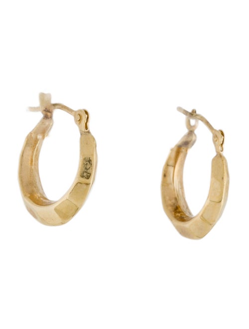 Earrings 14K Beveled Hoops