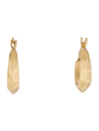 Earrings 14K Beveled Hoops