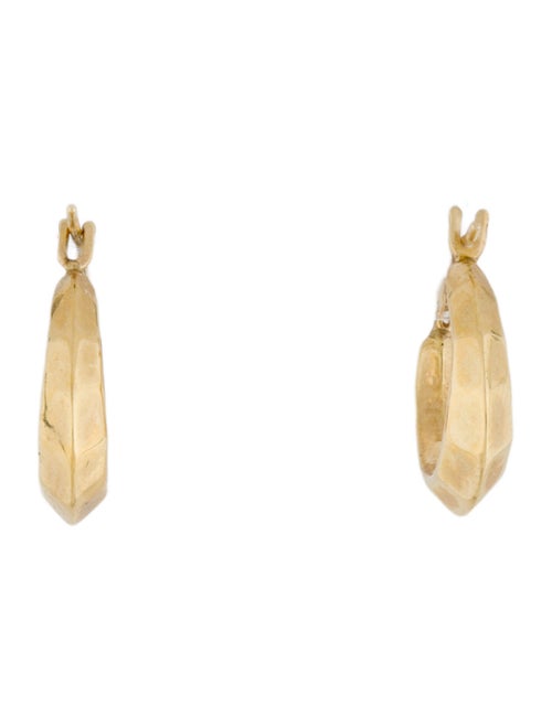 Earrings 14K Beveled Hoops
