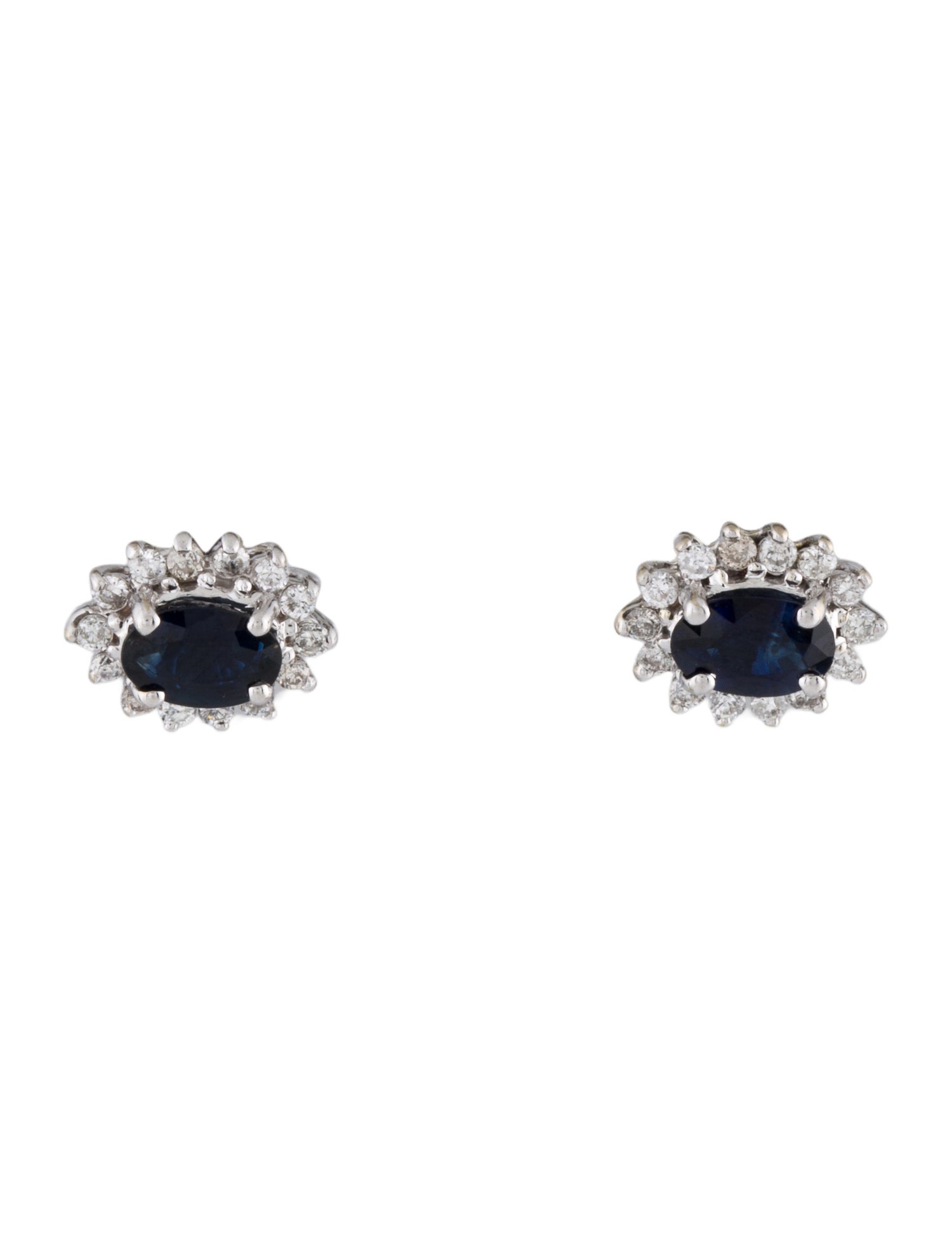 Earrings 14K 1.00ct Sapphire & Diamond Stud