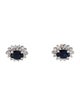 Earrings 14K 1.00ct Sapphire & Diamond Stud Earrings